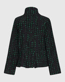 Flocked Check Jacket in Green