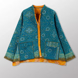 VINTAGE COTTON KANTHA KAFTAN JACKET SHORT