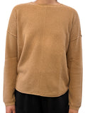 Cotton Cashmere Waffle Drop Shoulder Sweater