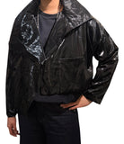 Cropped Black Patent Jacket