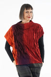 Dyed Cotton Silk Heavy Voile Wavy Tuck Pullover Vest