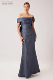 Jacquard Evening Gown