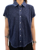 Button Front Tee With Collar