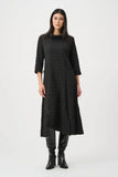 Bubble Jacquard Trapeze Dress With Memory Cowl Style
