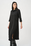 Bubble Jacquard Trapeze Dress With Memory Cowl Style
