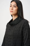 Bubble Jacquard Trapeze Dress With Memory Cowl Style