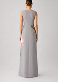 Gray Multi Flower Print Dress