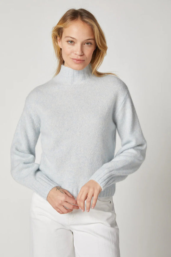 Jersey Mock Neck Sweater