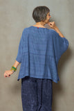 Tie Dye Floral Kantha Boat Neck Dolman Top