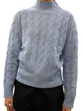 Cable Cashmere Mockneck
