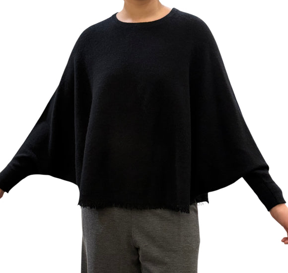 Black Cashmere Poncho