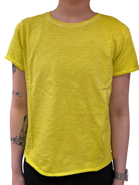 Boxy Tee w/Rib Neck Trim