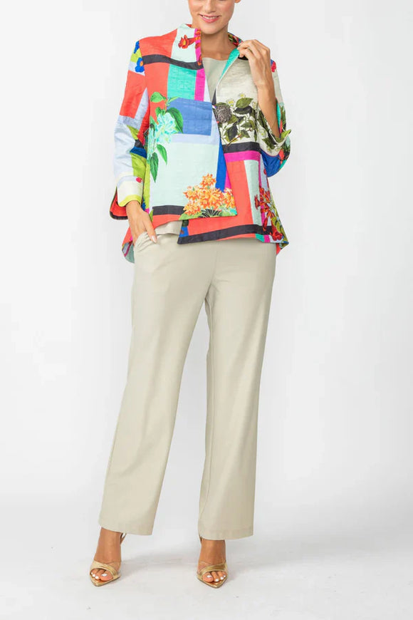 One Button Multi Print Jacket