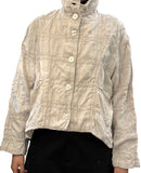 PLAID CROP MOCK JACKET