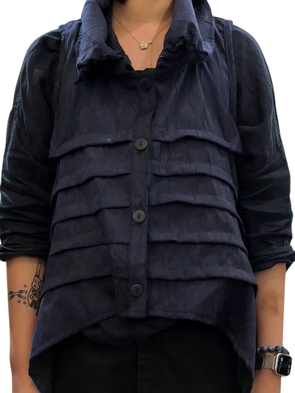 Suede Multi Tuck Vest