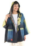 STRIPE AND BENDS KANTHA HOODIE PONCHO ONE SIZE