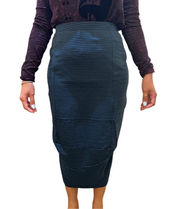 Ink Check Bubble Pencil Skirt