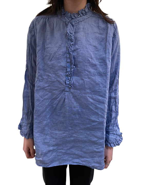 Amber Linen Ruffle Shirt