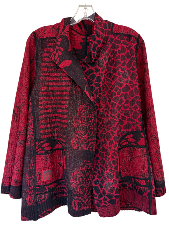 COTTON OVERDYE KANTHA SHORT JACKET