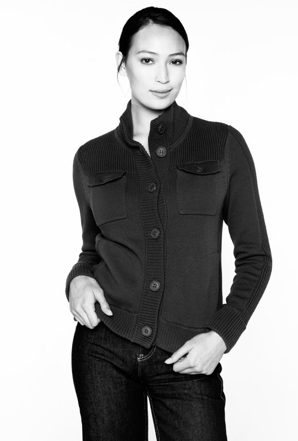 Black Cotton Cardigan
