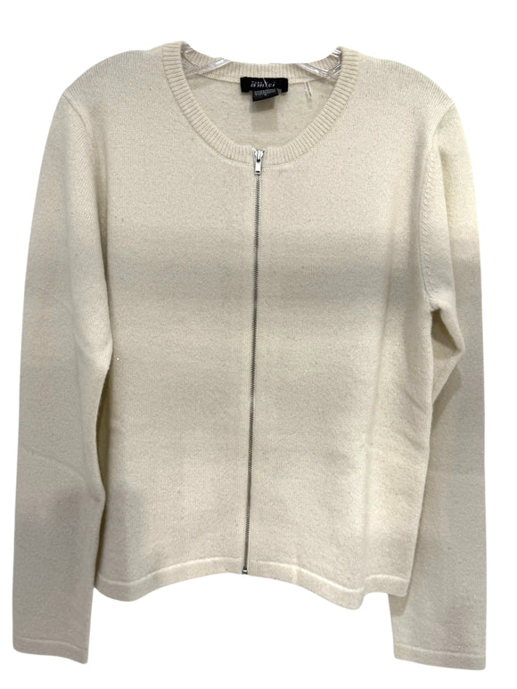 Zip Front Cashmere Cardigan