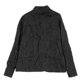 Black Dyed Cotton Silk Heavy Voile Random Tuck Shaped Shirt