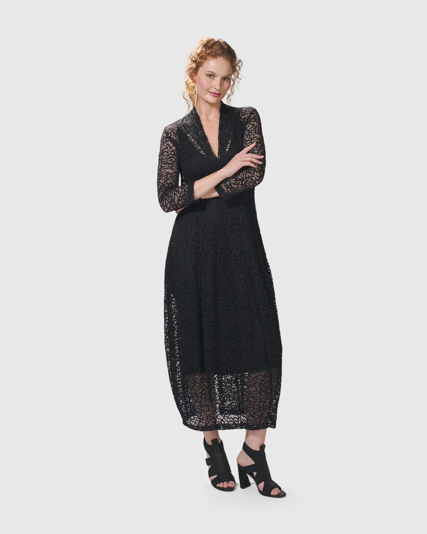 knee length dresses for ladies Black Lace Dress – Betsy Jenney