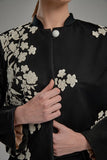 Black Jacket With Embroidered Flowers