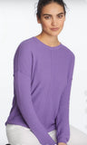 Cotton Cashmere Waffle Drop Shoulder Sweater