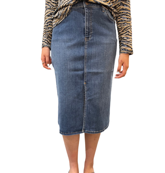 Structured Denim Skirt