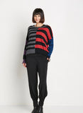 Crop V Stripes Sweater