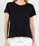 Boxy Tee With Rib Neck Trim