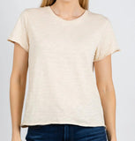Boxy Tee With Rib Neck Trim