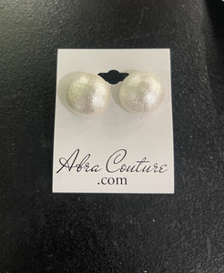 Small Cotton Pearl Pierced Earrings