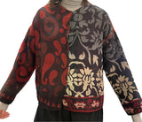 Big Printed Patch With Ombre Backing Kantha Crew Neck Short Jacket
