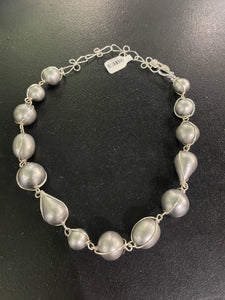 Light Gray Cotton Pearl Necklace