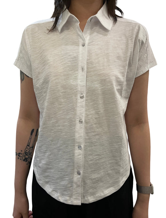 Button Front Tee W/Collar
