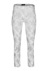 Ankle Pants in Silver Floral