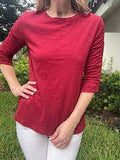 3/4 Sleeve Ruched Tee