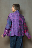 JACQUARD SILK KANTHA HIGH-NECK CROPPED JACKET