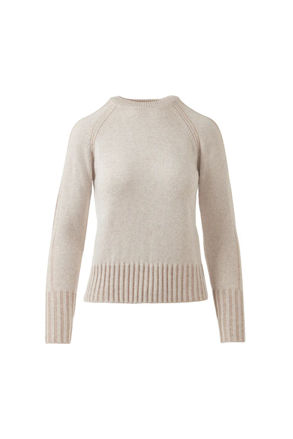 Rib Trim Cashmere Pullover