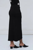Black Cotton Lycra Skirt