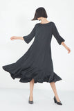 Kahlo Satin Black Block Dress