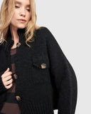 Black Crop Cardigan