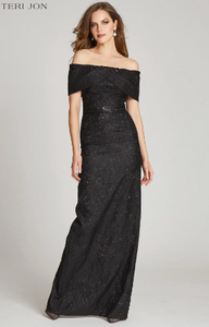 Jacquard Portrait Column Gown