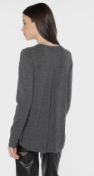 Pleat Back Zip Crew Sweater