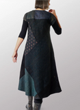 Jaipur Patch Kantha Cap Sleeve Semi Flare Dress