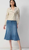 Stretch Denim Trumpet  Skirt