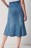 Stretch Denim Trumpet  Skirt