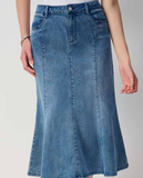 Stretch Denim Trumpet  Skirt